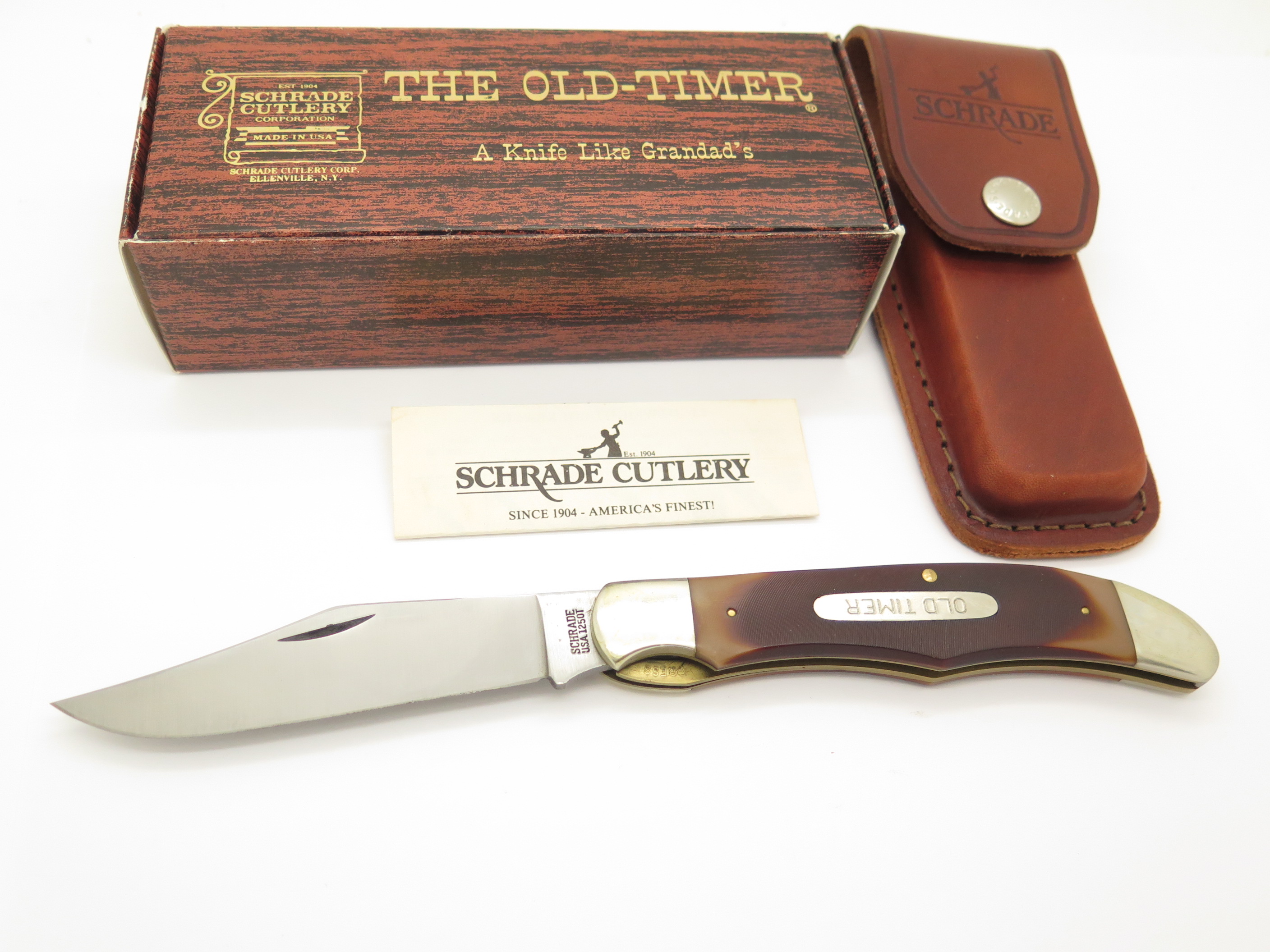 Vintage 1980s Schrade USA 125OT Mustang Old Timer Delrin Folding