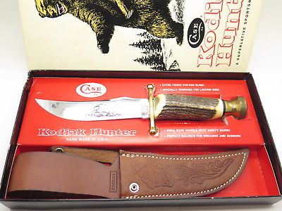 Vtg 1980 Case XX Kodiak Hunter Stag Fixed Blade Bowie Hunting