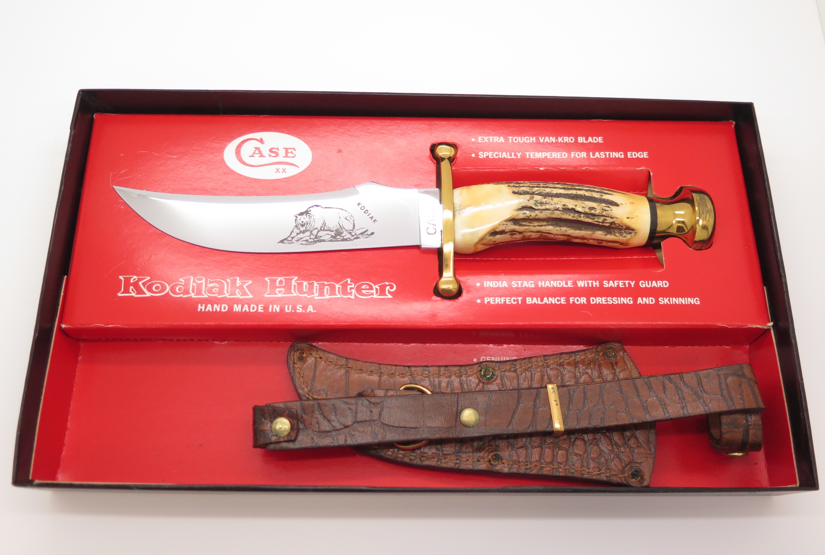 Vintage 1962-65 Case XX Kodiak Hunter Stag Fixed Blade Bowie