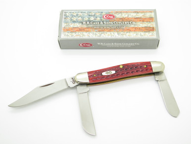 2018 Case XX 6347 USA Stockman Red Jigged Bone Handle Folding