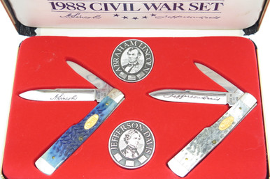 Vintage 1988 Case XX 6230 Civil War Lincoln Davis Folding Pocket