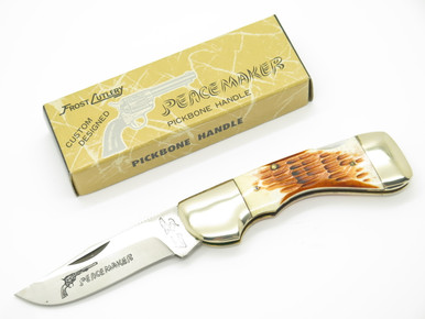 Vtg Frost Seizo Imai Seki Japan Peacemaker B Bone Folding Lockback