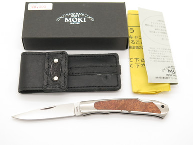 Vintage Moki 610J Seki Japan Burlwood Folding Lockback pocket