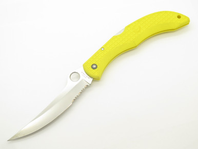 Spyderco Clipit Catcherman Seki Japan Yellow FRN AUS-8A Folding