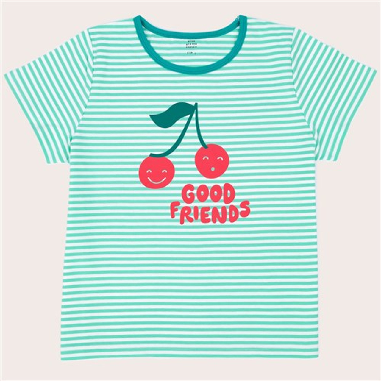 Stripe Cherry Good Friends Tee - Lollipop Kids