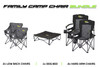 Family Camp Chair Bundle | 2x Hard Arm Chairs | 2x Low Back Chairs | 1x Dog Bed