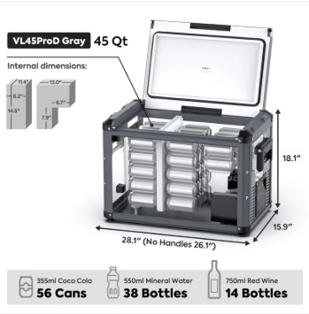 APL35 Dual Zone Aluminum Silver Fridge | ICECO | 35 LT