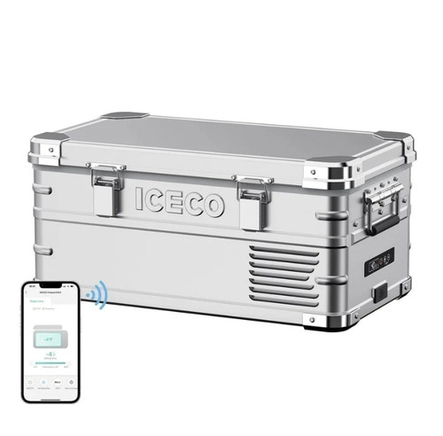 APL35 Dual Zone Aluminum Silver Fridge | ICECO | 35 LT
