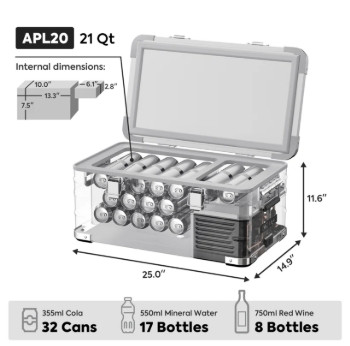 APL20 Light Duty Aluminum Silver Freezer Single Zone | ICECO | 20 LT