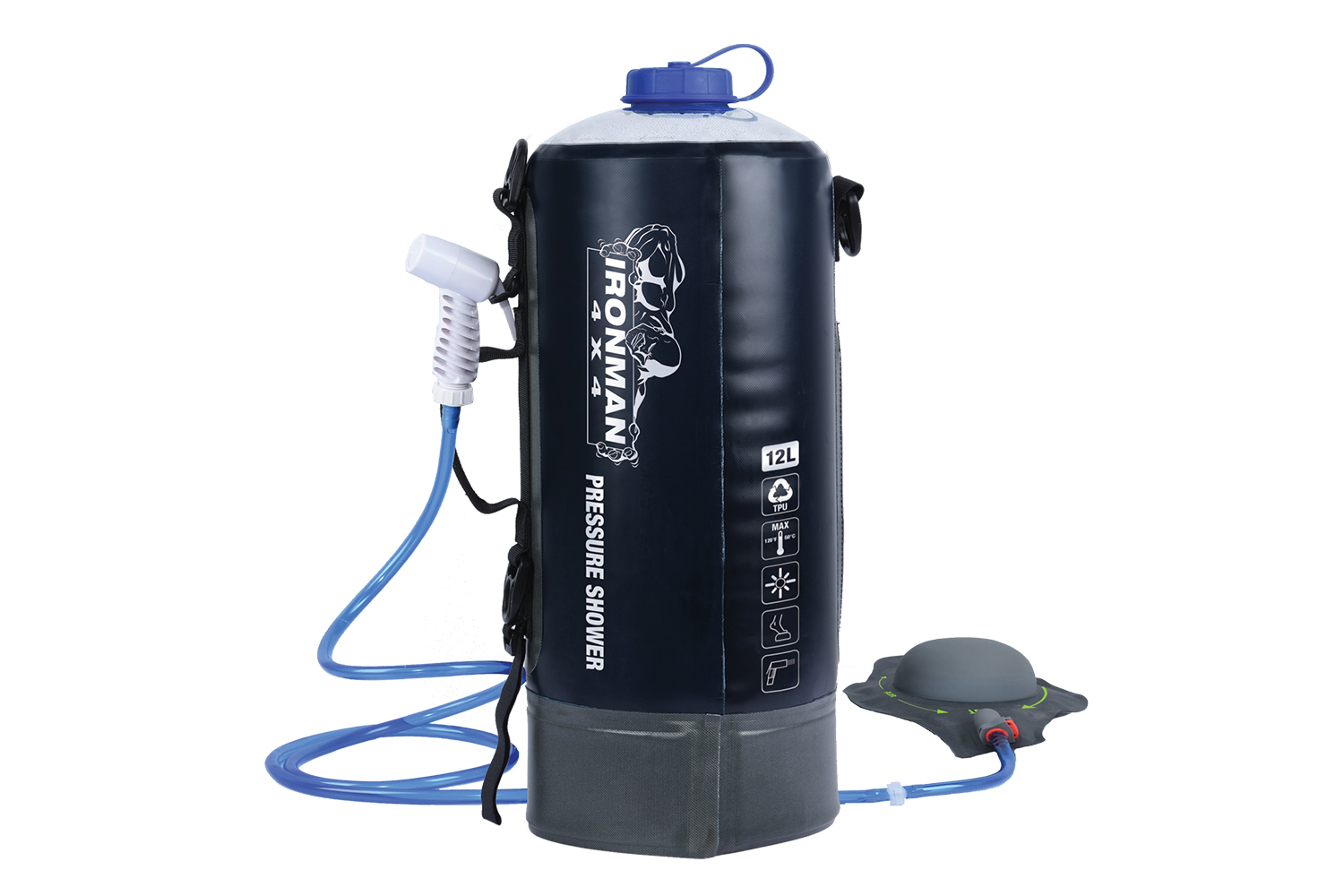 3 Gallon (12L) Portable Camping Pressure Solar Shower - Iron Rigs 4x4