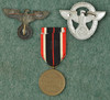 GERMAN POLICE CAP EAGLE+NAZI CAP BADGE+WAR MERIT - C54764