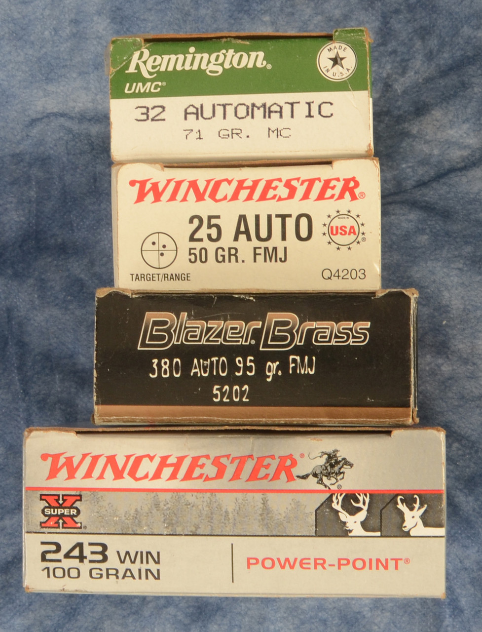 AMMUNITION LOT OF 4  25 ACP 32ACP 380 AUTO 243 - M8535