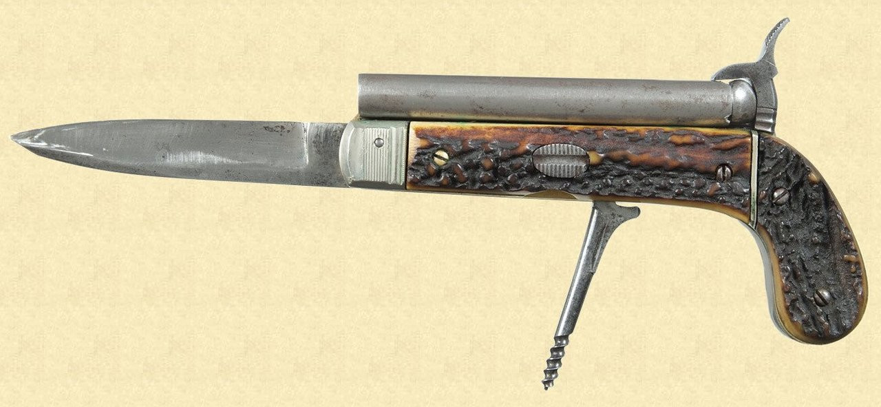 FRENCH PINFIRE KNIFE PISTOL - C7805 - Simpson Ltd