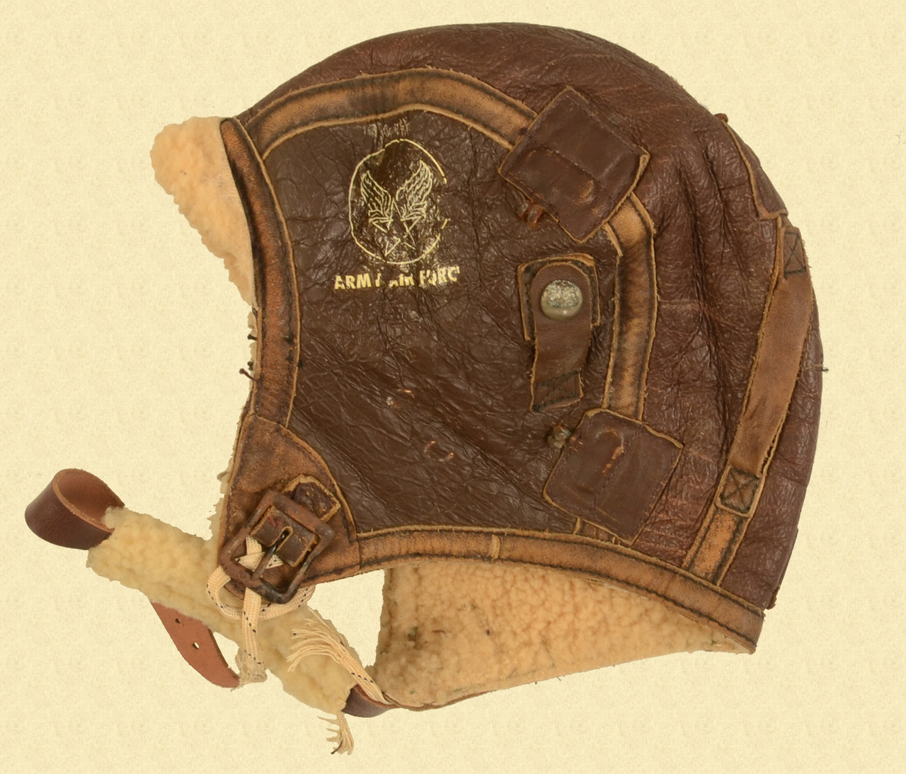 WW2 USAAF B-6 WINTER LEATHER FLIGHT CAP