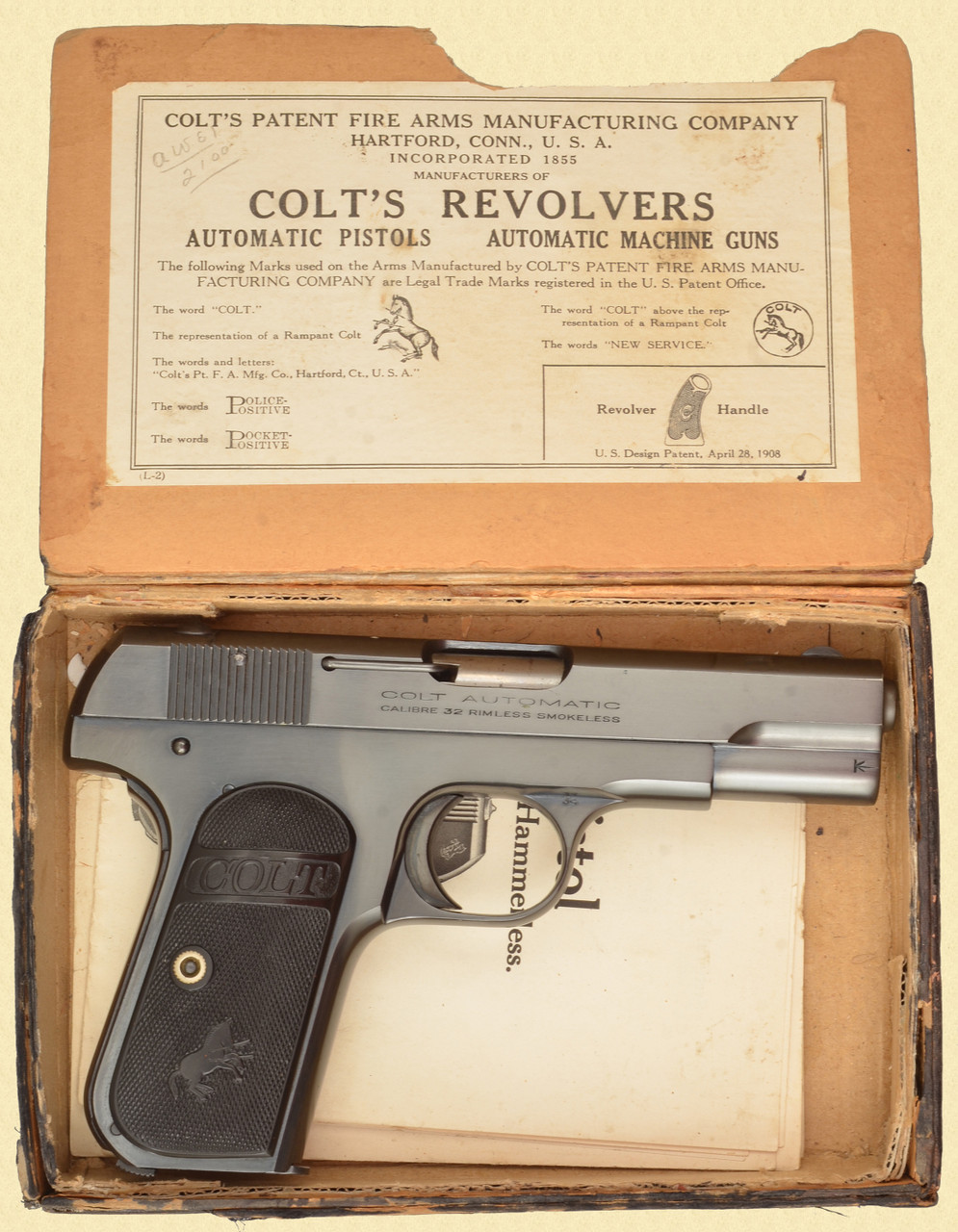 COLT M1903 POCKET HAMMERLESS WITH BOX - C27710