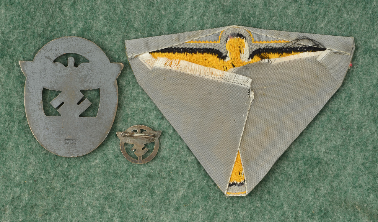 GERMAN WW2 NSFK BADGE, PIN, & PATCH - C57775