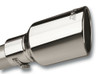 Borla Universal Polished Tip Single Round Rolled Angle-Cut w/Clamp (inlet 2 1/2in. Outlet 4 x 4in) *