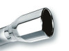 Borla 2.5in Inlet 4in Single Round Rolled Edge Outlet x 8in Long Weld On Exhaust Tip
