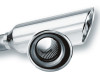 Borla 2.25in Inlet 4in Round Rolled Angle Cut Resonated x 13in Long Exhaust Tip