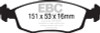 EBC 11+ Fiat 500 1.4 (ATE Calipers) Greenstuff Front Brake Pads