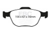 EBC Red Stuff Front Brake Pads for 02-04 Ford Focus 2.0 SVT - DP31641C