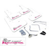 Rally Armor White UR Mud Flaps w/ Pink BCA Logo for 13+ Focus ST / 16+ RS