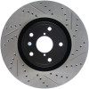StopTech Slotted & Drilled Front Brake Rotors for 05-14 Subaru STI - 127.47022