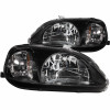 ANZO CRYSTAL HEADLIGHTS BLACK for 99-00 HONDA CIVIC - 121070