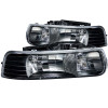 ANZO CRYSTAL HEADLIGHTS BLACK for 99-02 CHEVY SILVERADO 1500/2500 - 111155