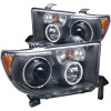 ANZO PROJECTOR HEADLIGHTS HALO w/ LED BAR BLACK for 07-13 Tundra
