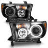 ANZO PROJECTOR HEADLIGHTS HALO w/ LED BAR BLACK for 07-13 Tundra