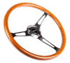 NRG Reinforced Steering Wheel 360mm Classic Wood Grain w/ 3 Spoke with Slits
