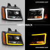 ANZO PROJECTOR PLANK STYLE SWITCHBACK HEADLIGHT BLACK AMBER for 07-14 Tahoe
