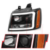 ANZO PROJECTOR PLANK STYLE SWITCHBACK HEADLIGHT BLACK AMBER for 07-14 Tahoe