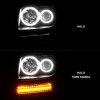 ANZO PROJECTOR HEADLIGHTS HALO BLACK G2 CLEAR w/ LED for 07-12 Dodge Nitro