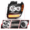ANZO PROJECTOR HEADLIGHTS HALO BLACK G2 CLEAR w/ LED for 07-12 Dodge Nitro