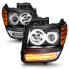 ANZO PROJECTOR HEADLIGHTS HALO BLACK G2 CLEAR w/ LED for 07-12 Dodge Nitro