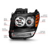 ANZO PROJECTOR HEADLIGHTS HALO BLACK G2 CLEAR w/ LED for 07-12 Dodge Nitro