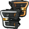 ANZO PROJECTOR SWITCHBACK Headlight BLACK / AMBER for 15-17 Ford F150