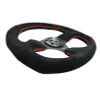 NRG 320mm Horizontal Suede w/ Red Sitching Reinforced Steering Wheel