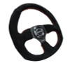 NRG 320mm Horizontal Suede w/ Red Sitching Reinforced Steering Wheel