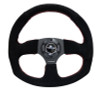 NRG 320mm Horizontal Suede w/ Red Sitching Reinforced Steering Wheel