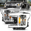 ANZO PROJECTOR SWITCHBACK Headlight CHROME AMBER for 18-19 Ford F150