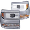 ANZO PROJECTOR HEADLIGHT CHROME AMBER for 16-18 Silverado 1500