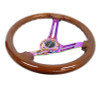 NRG 350mm Brown Wood w/ Matte Black Spoke / Neochrome Center Steering Wheel