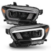 ANZO PROJECTOR SWITCHBACK Headlight BLACK AMBER LED DRL for 16-18 Tacoma