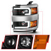 ANZO  PROJECTOR Headlight BLACK CLEAR AMBER for 15-19 Silverado 2500HD