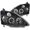ANZO PROJECTOR HEADLIGHTS BLACK w/ HALO for 02-03 Civic Hatch 3Dr