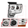ANZO PROJECTOR HEADLIGHTS U-BAR CHROME CLEAR w/ HALOGEN for 09-14 Ford F150