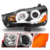 ANZO PROJECTOR HEADLIGHTS BLACK w/ HALO for 08-15 Lancer